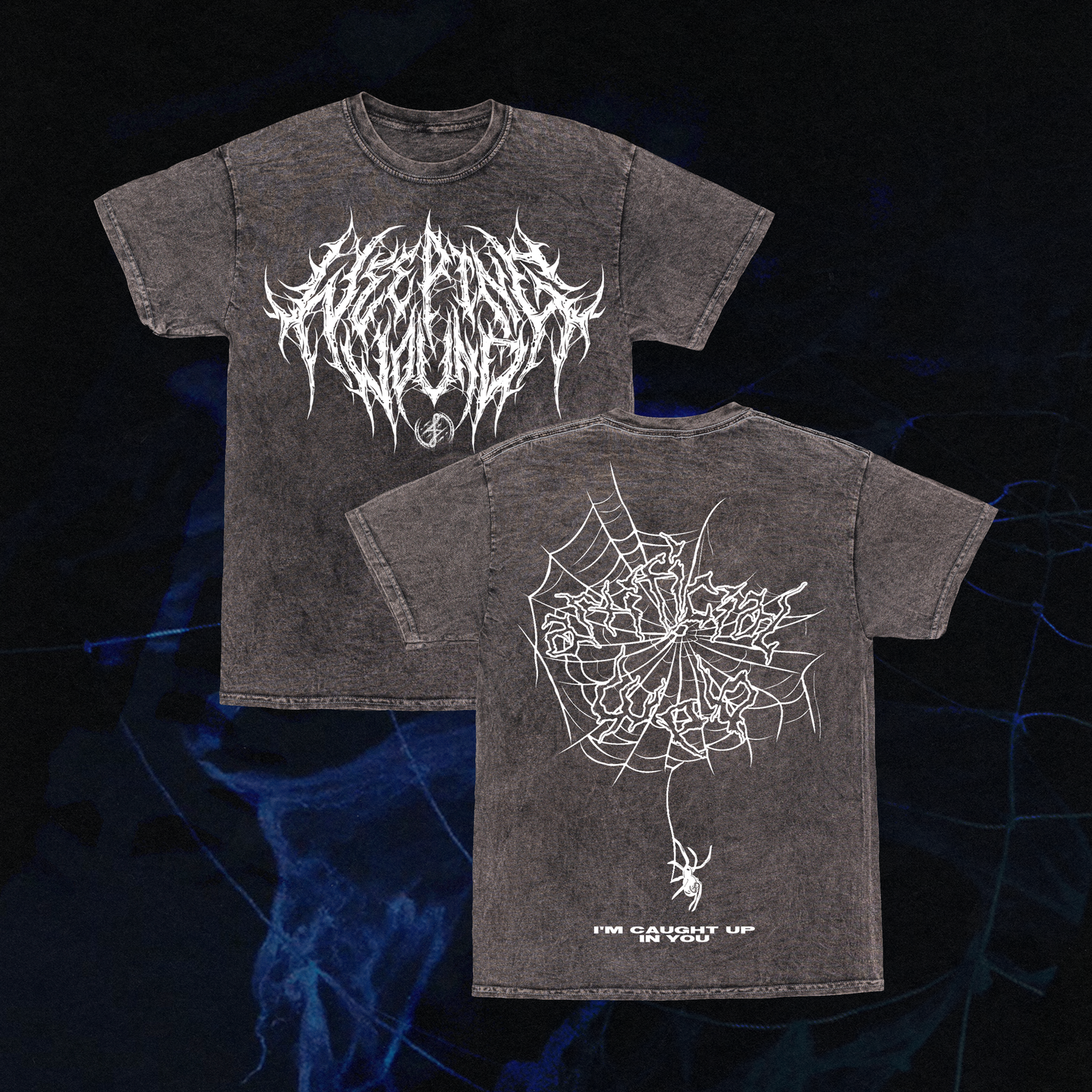 Deathcore Spider Web Mineral Wash Tee